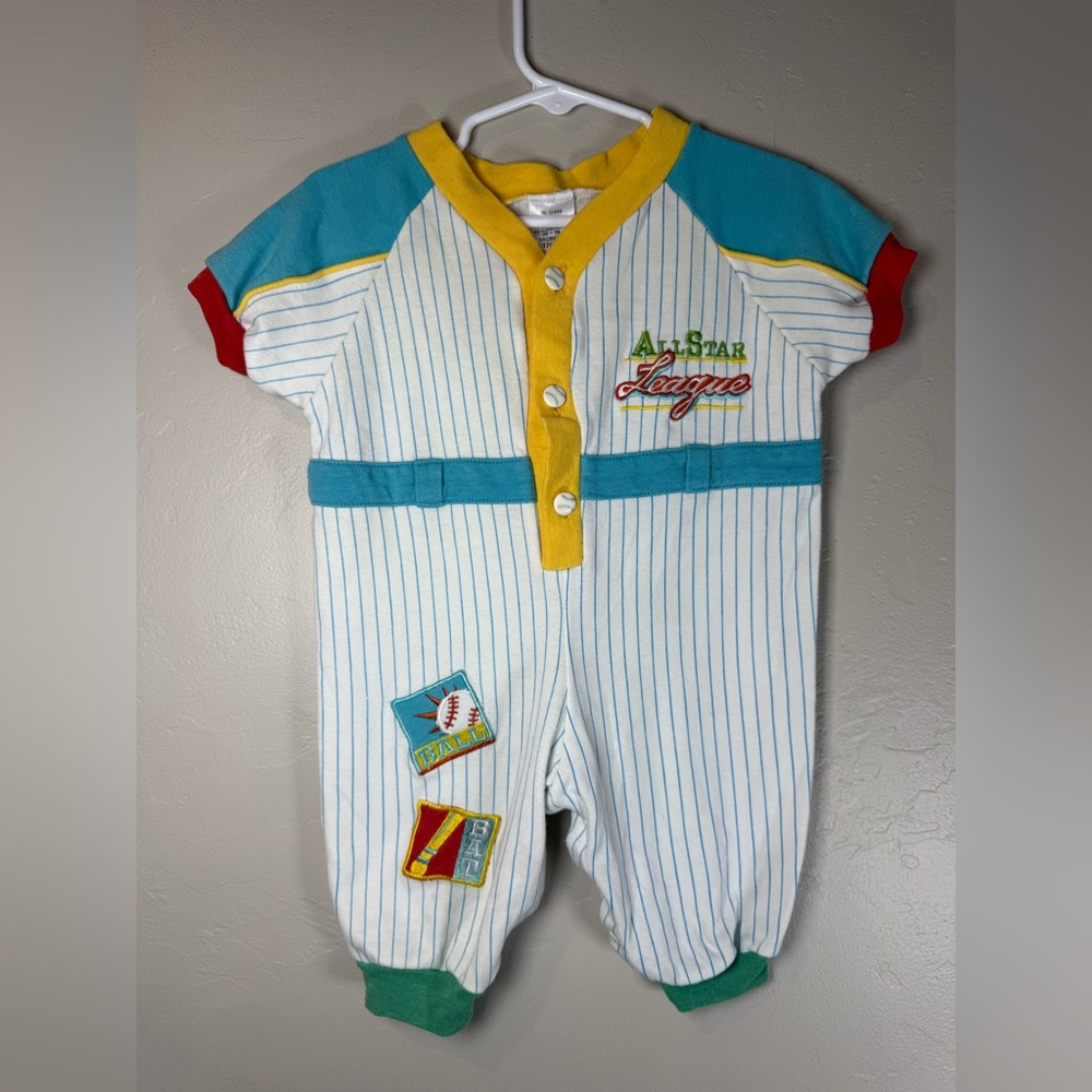 Vintage baby boy baseball outfit 6-9 months